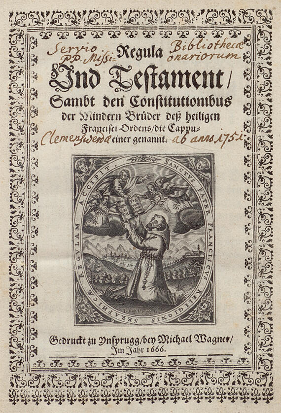 Titelblatt: Regula und Testament