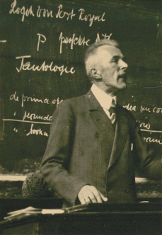 Heinrich Scholz während einer Vorlesung (Foto)