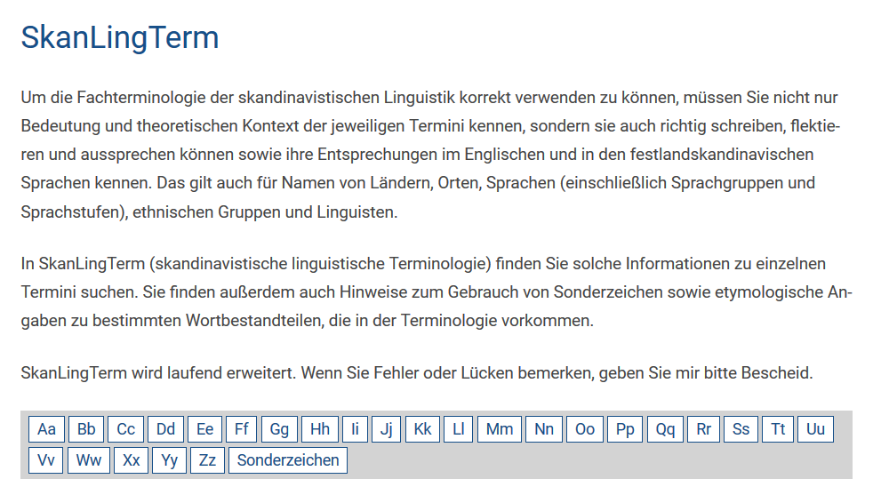 Screenshot der Startseite von SkanLingTerm, https://steffenhoeder.de/skanlingterm/, 19.3.2019