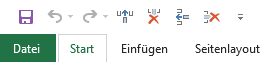 Screenshot einer angepassten Schnellstartseite in Excel