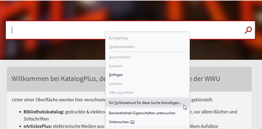 Screenshot: KatalogPlus als Suchmaschine in Firefox hinzufügen 1