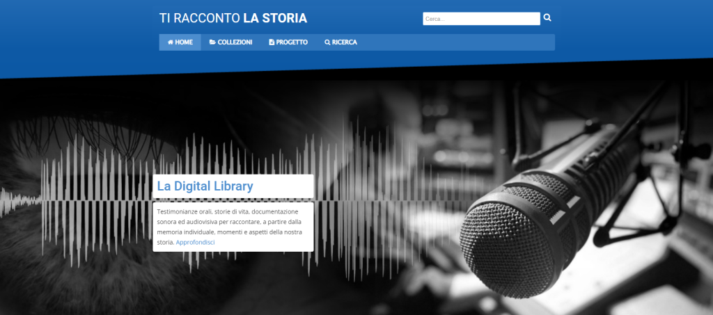 Screenshot der Seite "Ti racconto la storia" (https://www.tiraccontolastoria.san.beniculturali.it/) (Stand 27.9.2022)