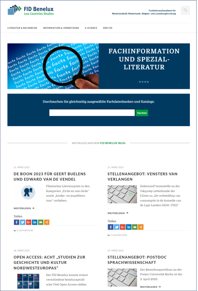 das Fachportal des FID Benelux, www.fid-benelux.de