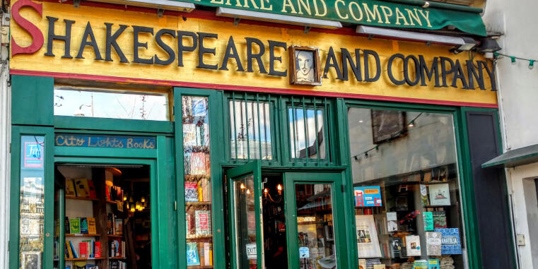 Illustration Buchhandlung in Paris "Shakespeare and Company"