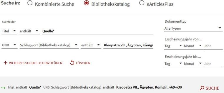 Screenshot ULB-Katalog Suchmaske