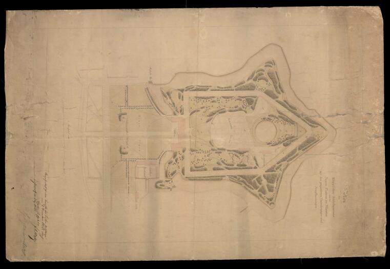 Plan des Königlichen Schlossgartens und des Neuen Platzes zu Münster mit den projectirten Umänderungen und Neupflanzungen, 1855