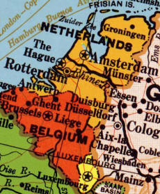 Kartenausschnitt Benelux-Staaten